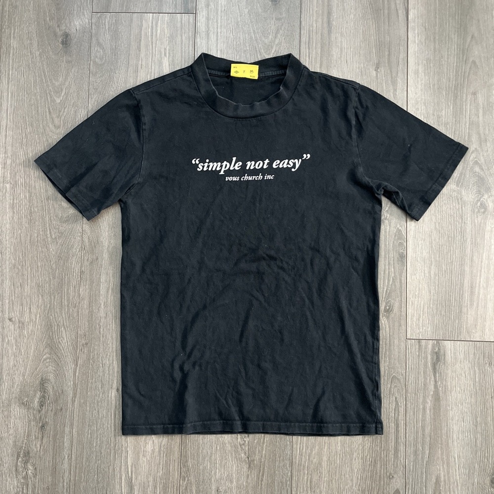 VOUS Church Inc Mens M T Shirt Black Short Sleeve Simple Not Easy
